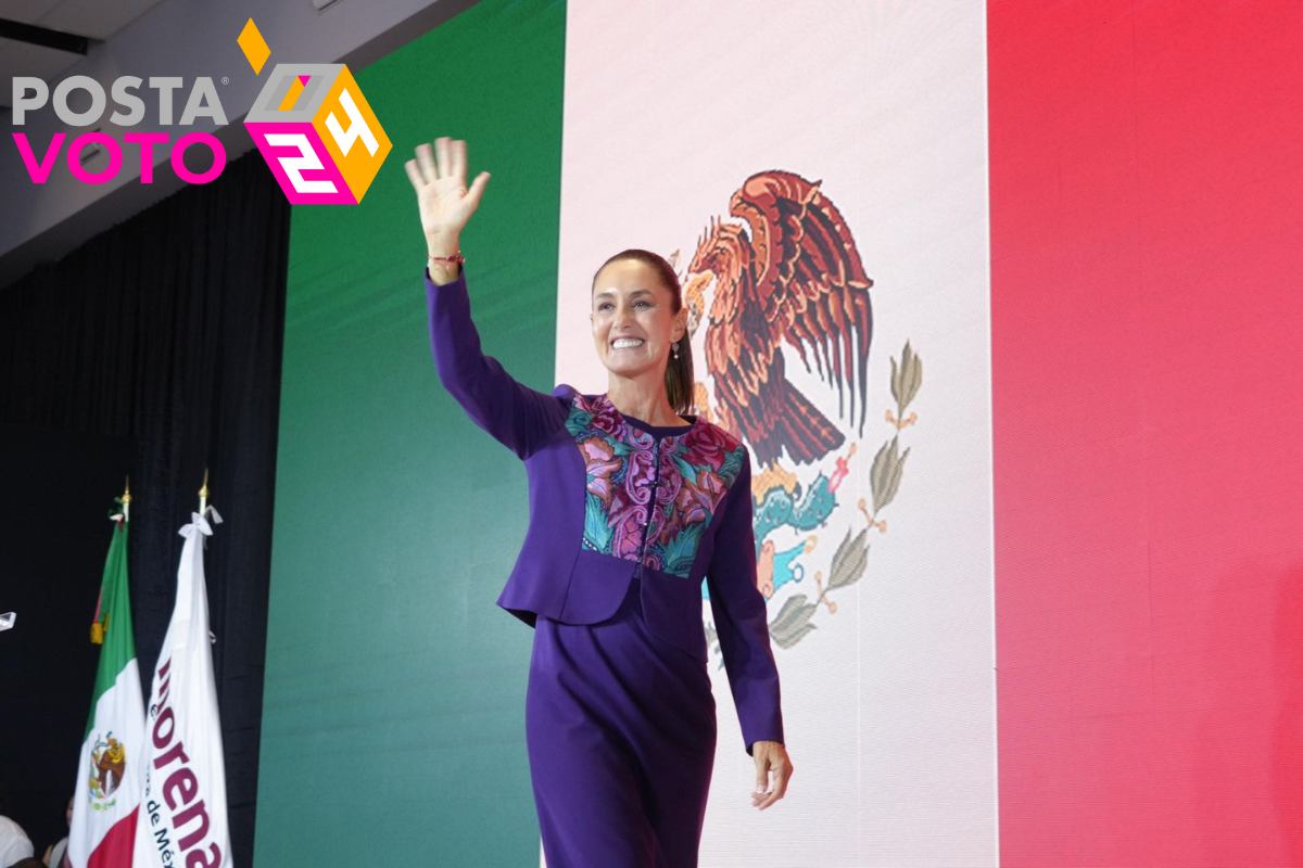 Claudia Sheinbaum emitiendo su primer discurso tras ser declarada la ganadora de la presidencia de México Foto: 'X'(Twitter) @Claudiashein