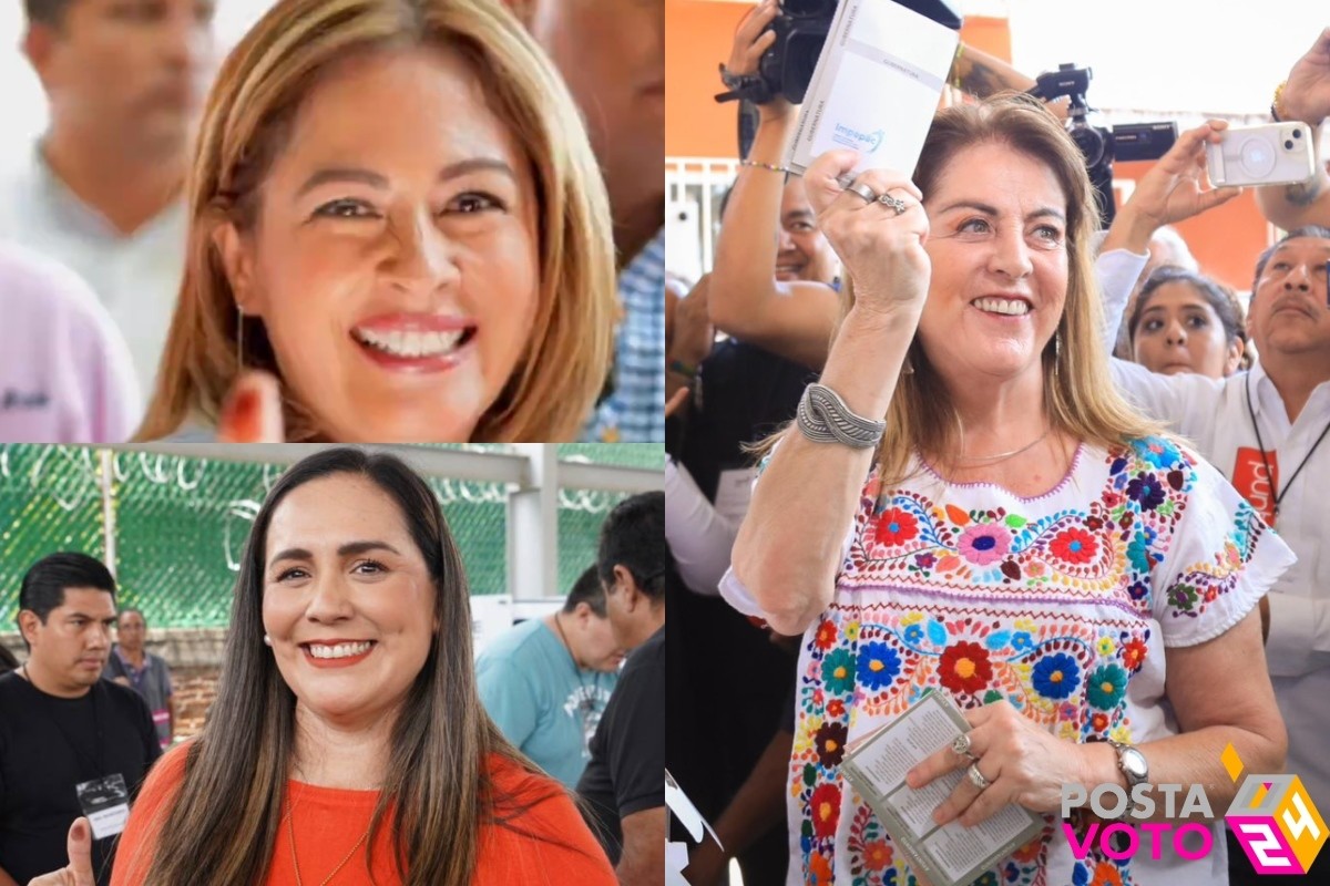Jessica Ortega, Lucy Meza y Margarita González Saravia acudieron a emitir su voto Foto: Especial