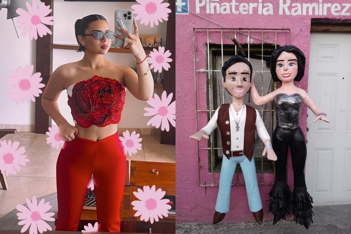 Ángela Aguilar y piñatas de ella y Christian Nodal Foto: Instagram @angela_aguilar_/Facebook Piñateria Ramirez