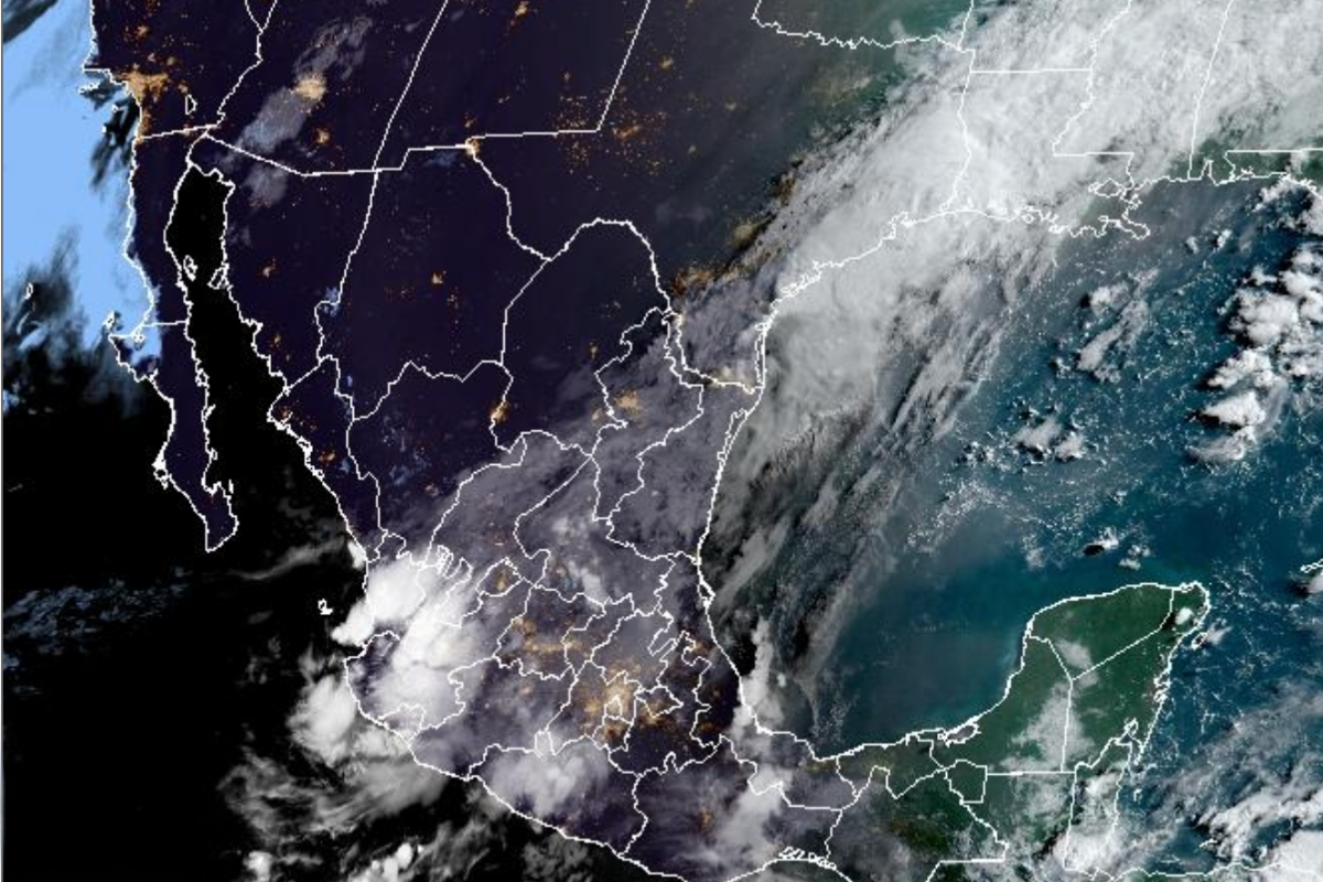 Vista satelital del territorio nacional mexicano y parte del estadounidense. Captura de pantalla / CIRA/NOAA