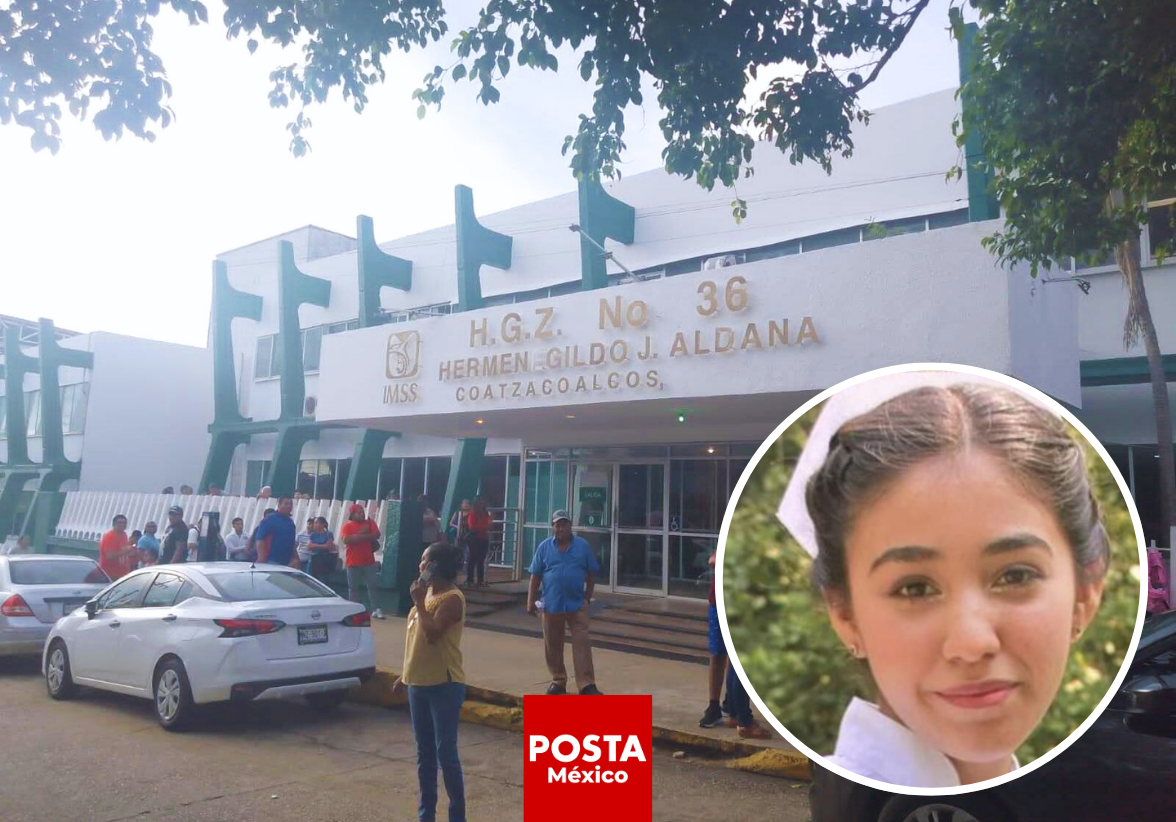 Norico Dayana, enfermera de 21 años, fue baleada por su expareja fuera del IMSS Coatzacoalcos en su último día de prácticas, lo que llevó a un amplio despliegue de seguridad en la zona. Foto: Rosalinda Morales / POSTA