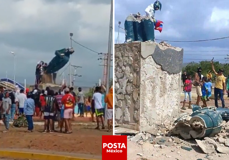 Protestas en Venezuela: Estatua de Chávez derribada en rechazo a Maduro