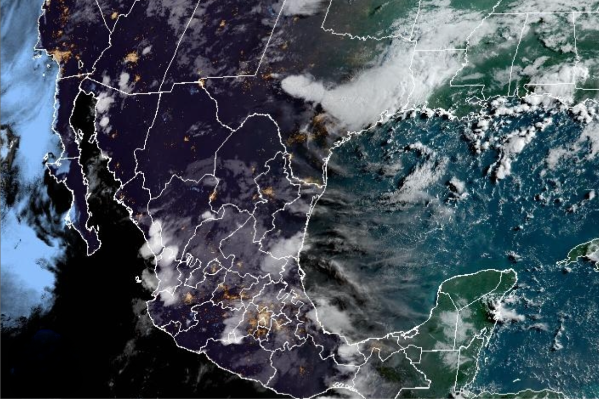 Visión satelital del territorio mexicano y parte de los EEUU. Captura de pantalla / CIRA/NOAA