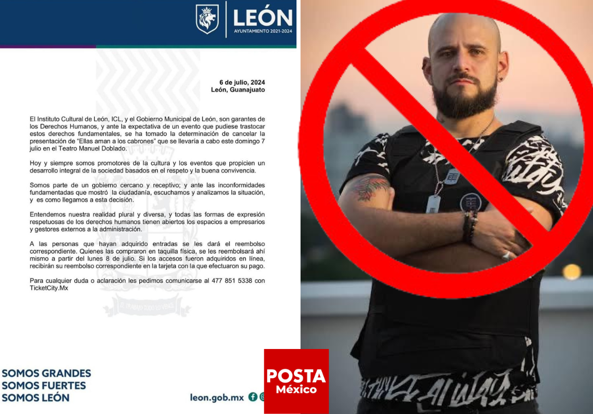 El municipio de León cancela el evento del influencer Temach, citando preocupaciones sobre el respeto a los derechos humanos como motivo principal. Foto: Especial