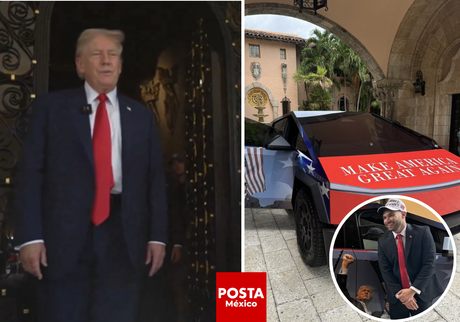 Trump recibe Cybertruck de Adin Ross y elogia a Elon Musk