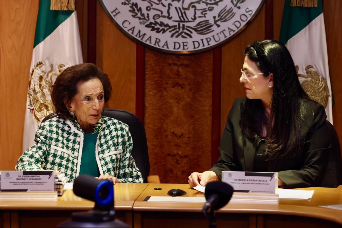 Ifigenia Martínez y Marcela Guerra, Foto: X (Twitter) @Mx_Diputados