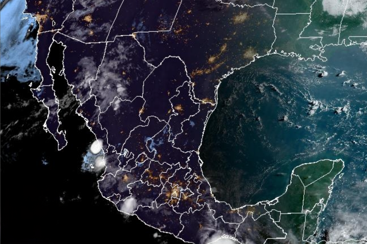 Vista satelital del territorio nacional de México. Captura de pantalla / CIRA/NOAA