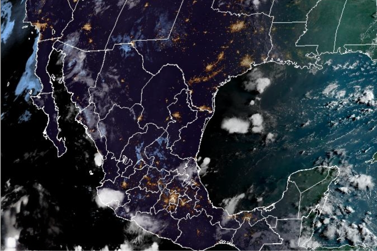 Vista satelital del territorio nacional de México. Captura de pantalla / CIRA/NOAA