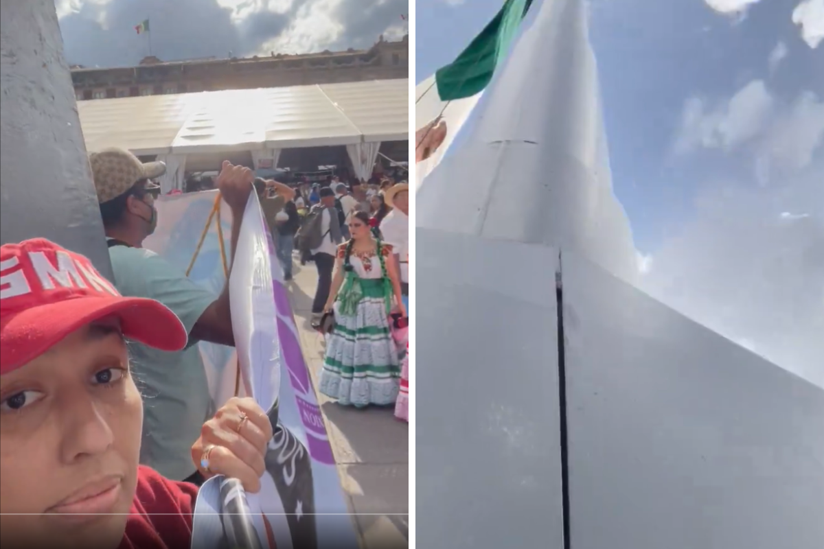 Bandera del Zócalo, Foto: Captura