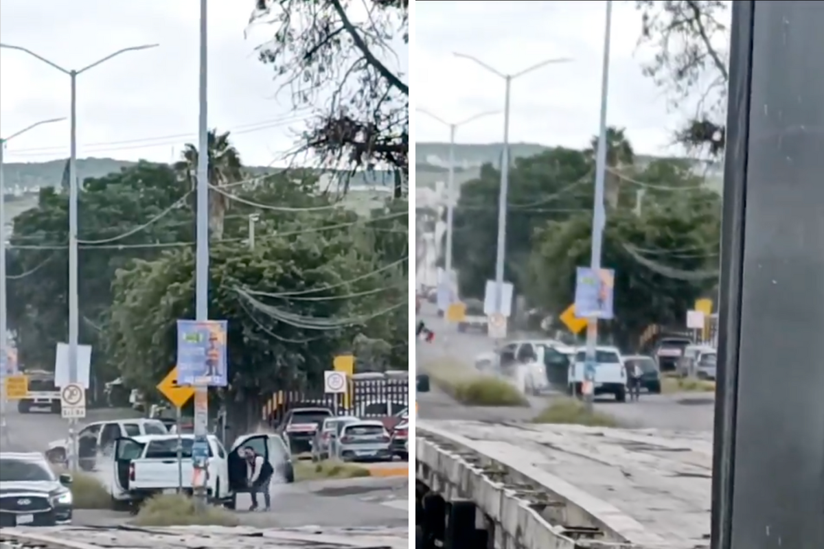 Intento de secuestro a Jesús Calderón Jr. y balacera en Querétaro, Foto: Captura