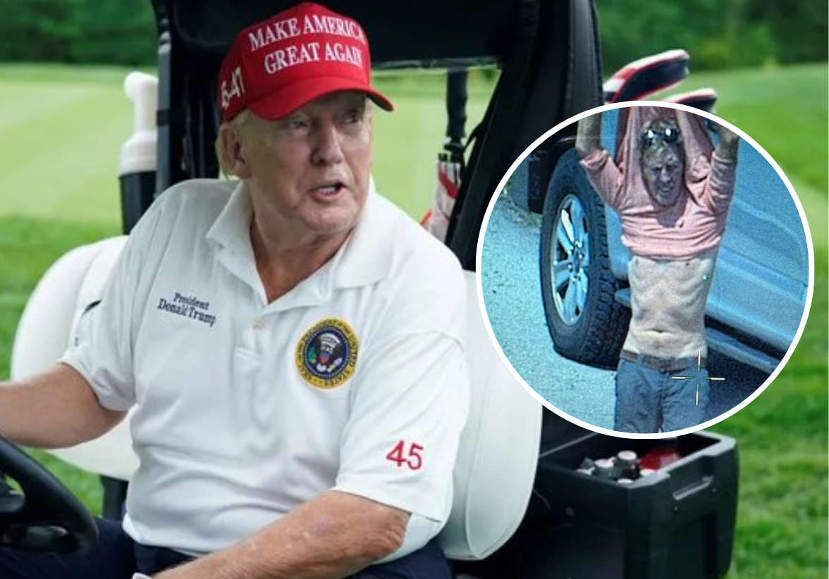 Un hombre con un rifle AK-47 fue arrestado cerca del campo de golf de Donald Trump en Florida. Las autoridades investigan el caso como un intento de asesinato, mientras Trump afirma estar bien. Foto: X @AlertaMundoNews y @Patrioticos_RD