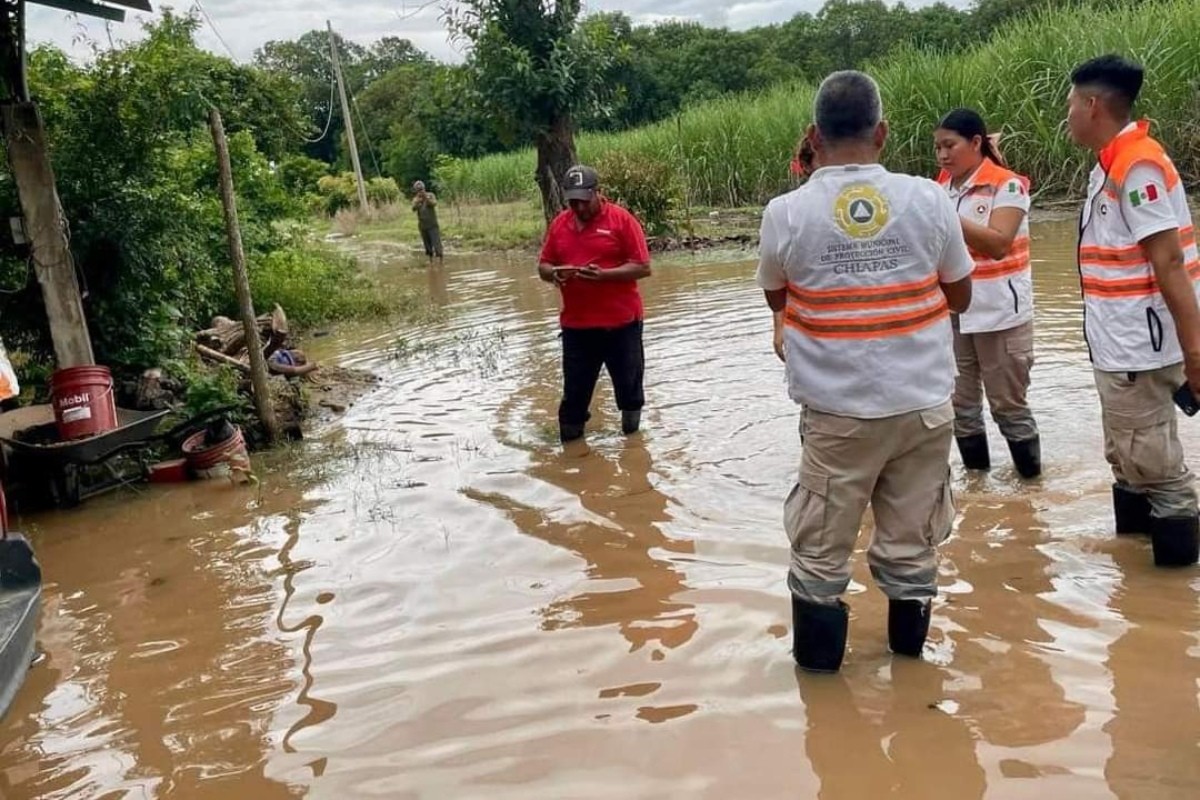 Las autoridades acudieron a las zonas afectadas Foto: 'X'(Twitter) @pcivilchiapas