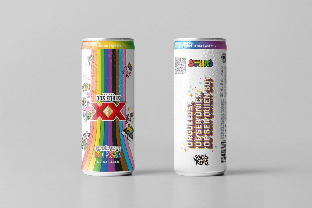 Latas conmemorativas Pride XX Equis. Créditos: HEINEKEN México.