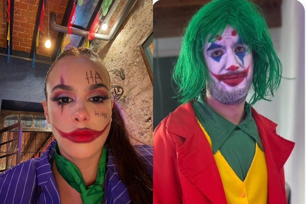 Gala Montes y Adrián Marcelos disfrazados de el Joker Foto: 'X'(@_Anasaurusb/@LluviAM_10 ·