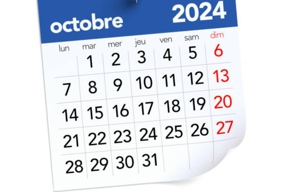 Calendario del mes de octubre Foto: Pexels