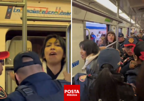 VIDEO: Cuentista del Metro es desalojada y provoca caos; pasajeros la defienden