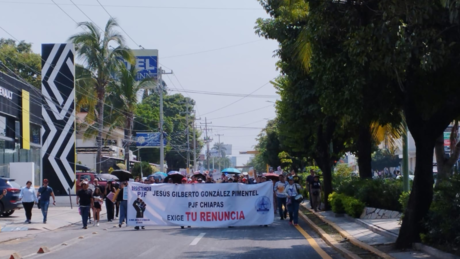 Protestan trabajadores del Poder Judicial  en Chiapas, anuncian para total