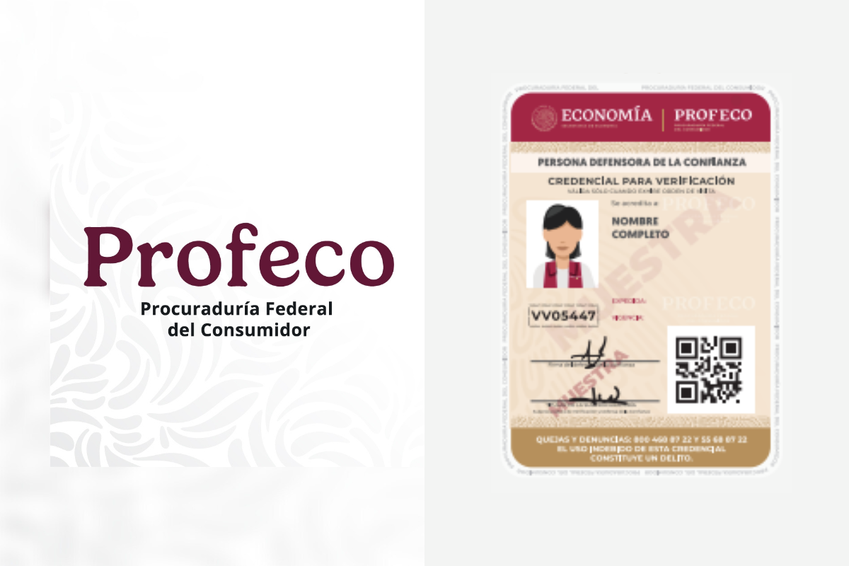 Logo de Profeco e identificación de personal. Foto: Profeco