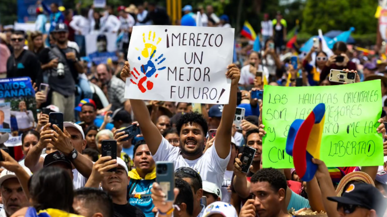 Protestas en Venezuela. Créditos: X @MariaCorinaYA.