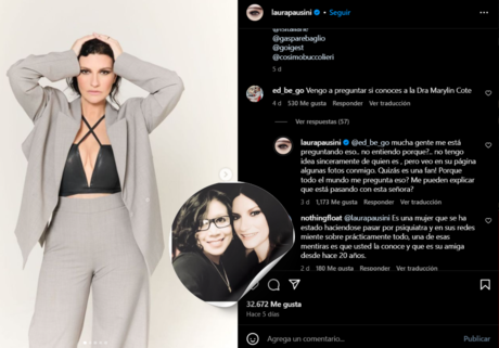 Caso Marilyn Cote: Laura Pausini desmiente conocer a la falsa psiquiatra de Puebla