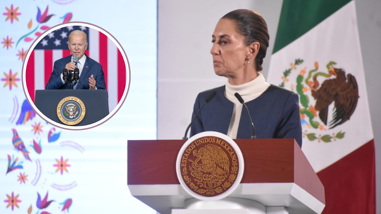 La presidenta Claudia Sheinbaum solicitó detalles a Joe Biden sobre la captura de 'El Mayo' Zambada. Créditos: X @JoeBiden, Enrique Pérez Huerta.