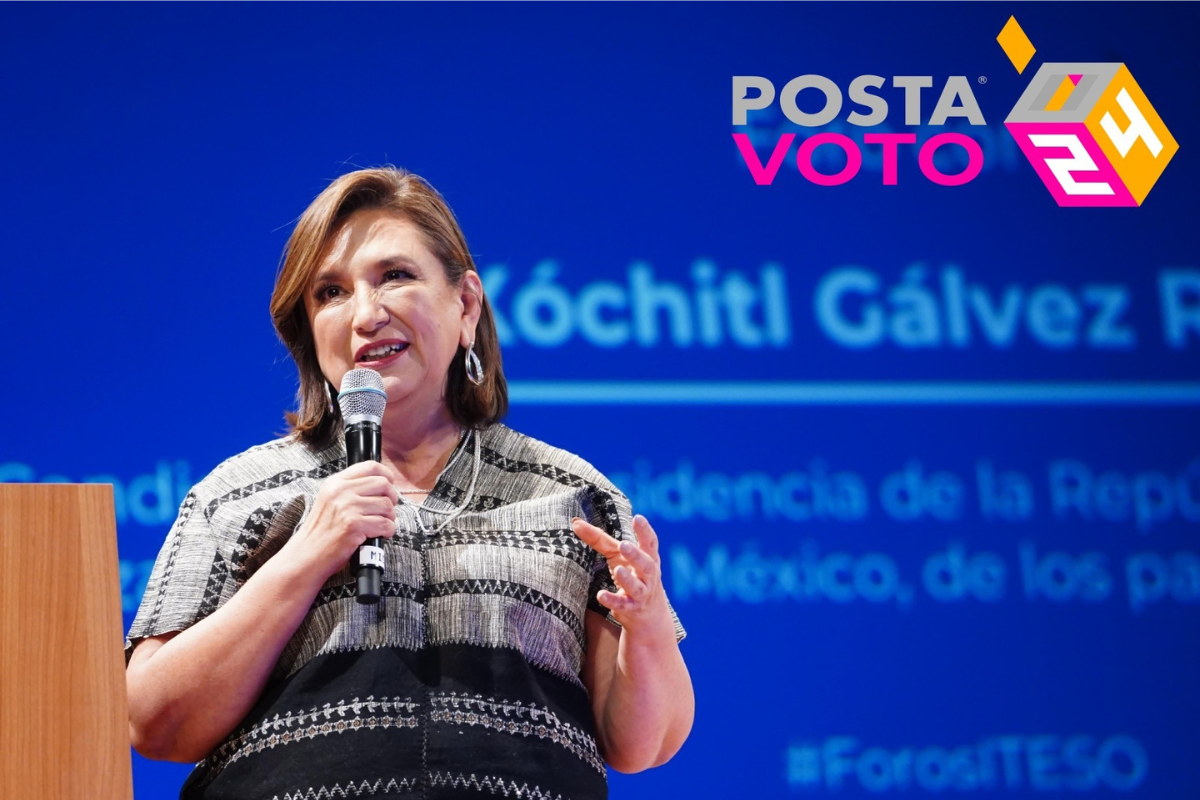 Xóchitl Gálvez, candidata del PAN, PRI, PRD en foro ITESO en Tlaquepaque, Jalisco. 