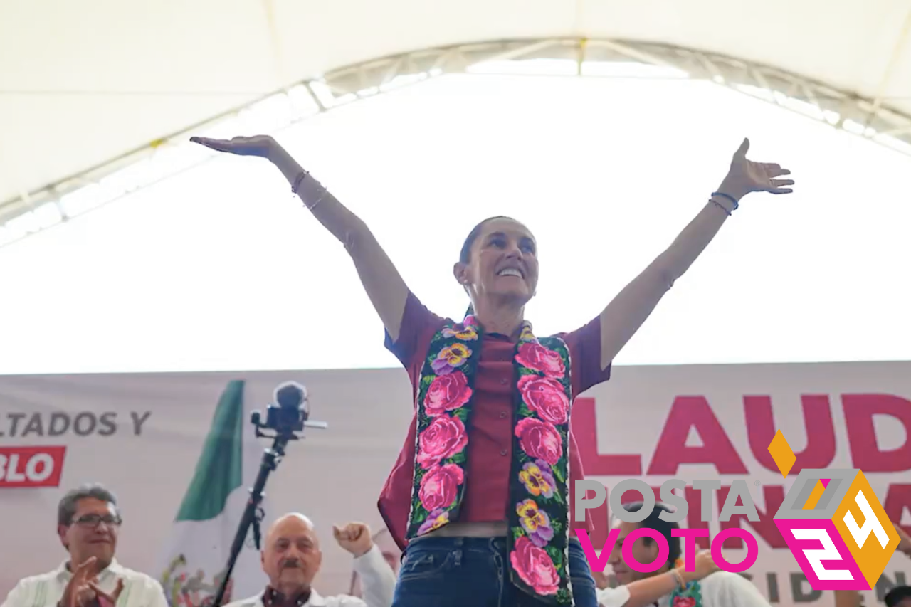 Claudia Sheinbaum, junto al candidato a la gubernatura de Chiapas, Eduardo Ramírez Aguilar, inició su itinerario proselitista en la localidad de Tila
