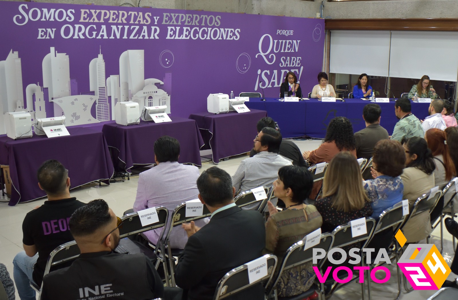Este pasado 2 de mayo de 2024, en el Instituto Electoral de Ciudad de México, se presentaron las "Urnas Electrónicas 7.0" , las cuales estarán en 44 casillas especiales. Foto: Enrique Pérez
